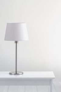 lamp on the table with white wall background