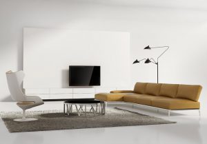 Contemporary tv wall furniture, minimal white living room